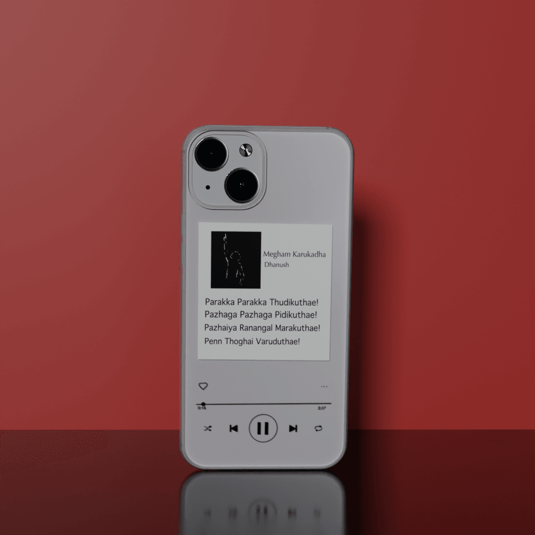 Megham Karukadha Lyric - Soft Transparent Silicon Case Acrylic (Anti Yellow)