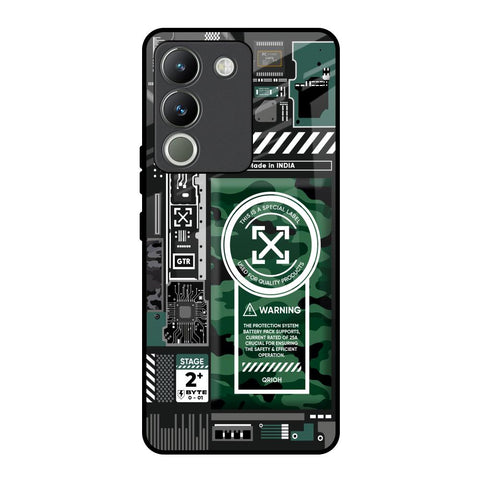 Green Camo Circuit Glossy Case for Vivo Y200 5G