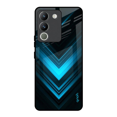 Vertical Blue Arrow Glossy Case For Vivo Y200 5G