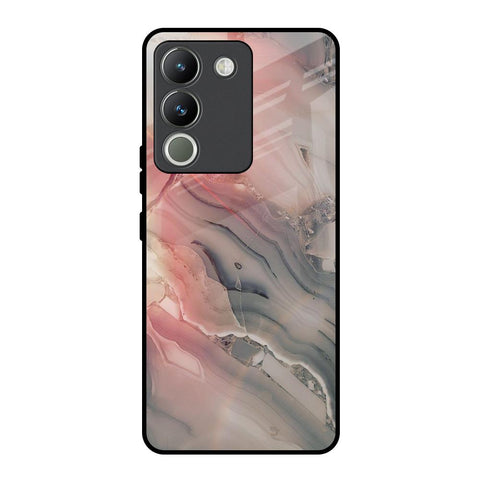 Pink And Grey Marble Glossy Case For Vivo Y200 5G