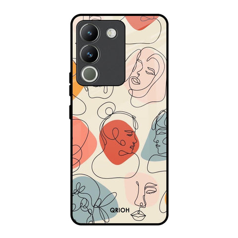 Abstract Faces Glossy Case for Vivo Y200 5G