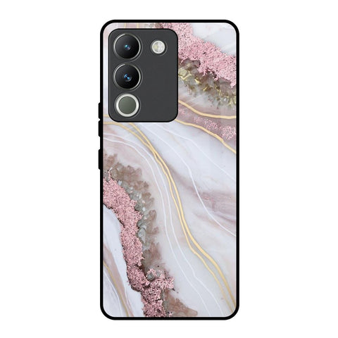 Pink & Gold Gllitter Marble Glossy Case for Vivo Y200 5G