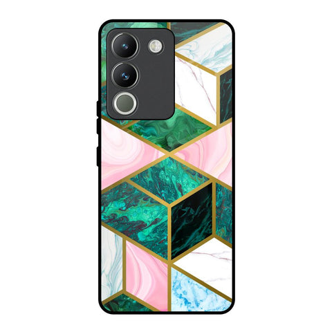 Seamless Green Marble Glossy Case for Vivo Y200 5G