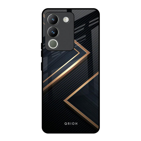 Sleek Golden & Navy Glossy Case for Vivo Y200 5G