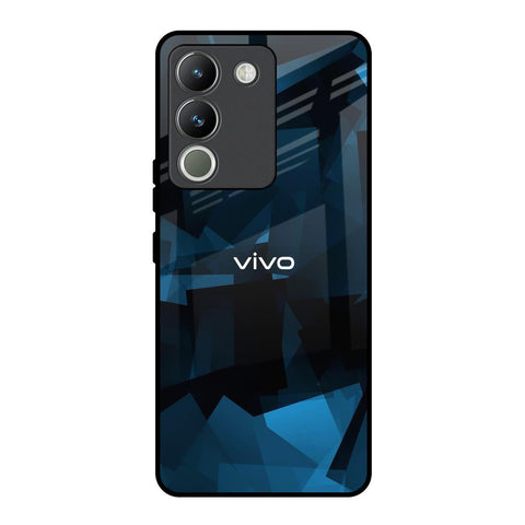 Polygonal Blue Box Glossy Case For Vivo Y200 5G