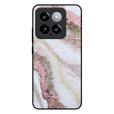 Pink & Gold Gllitter Marble Glossy Case for Mi 14
