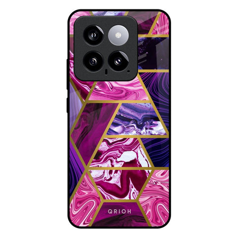 Electroplated Geometric Marble Glossy Case for Mi 14