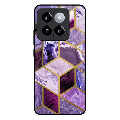 Purple Rhombus Marble Glossy Case for Mi 14
