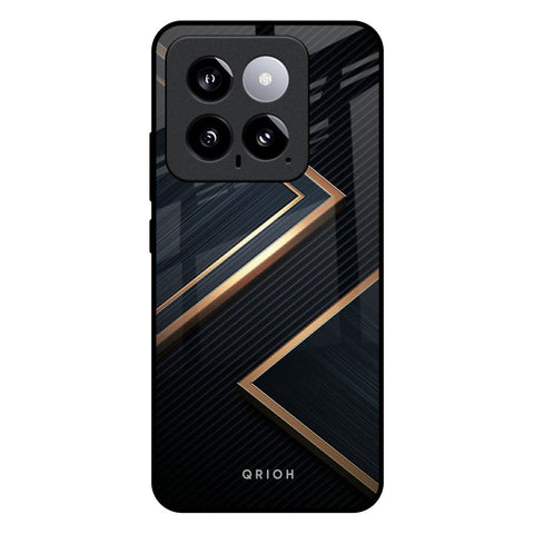 Sleek Golden & Navy Glossy Case for Mi 14