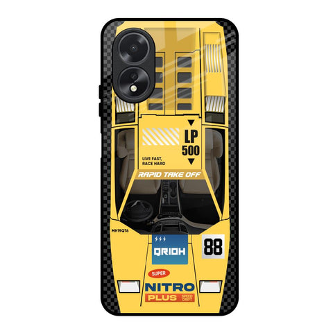 Yellow Racing Car Glossy Case for Oppo A18