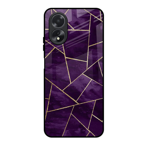 Geometric Purple Glossy Case For Oppo A18