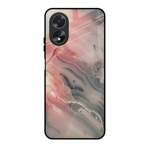 Pink And Grey Marble Glossy Case For Oppo A18