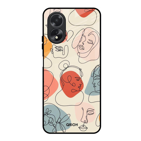 Abstract Faces Glossy Case for Oppo A18