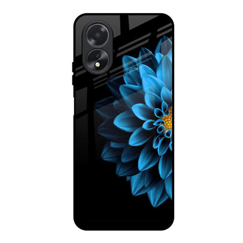 Half Blue Flower Glossy Case for Oppo A38