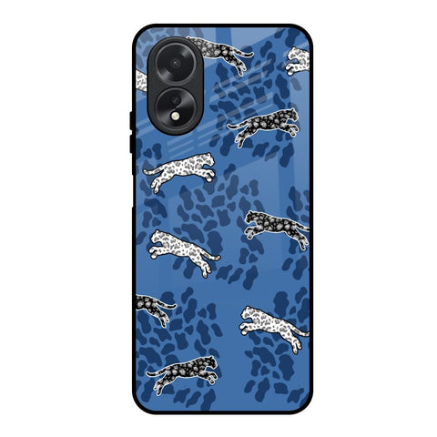 Blue Cheetah Glossy Case for Oppo A38