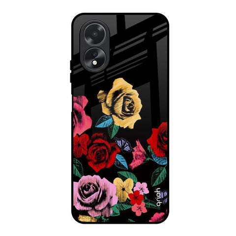 Floral Decorative Glossy Case For Oppo A38