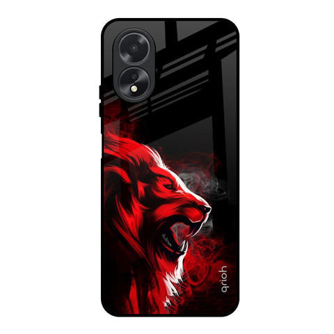 Red Angry Lion Glossy Case for Oppo A38