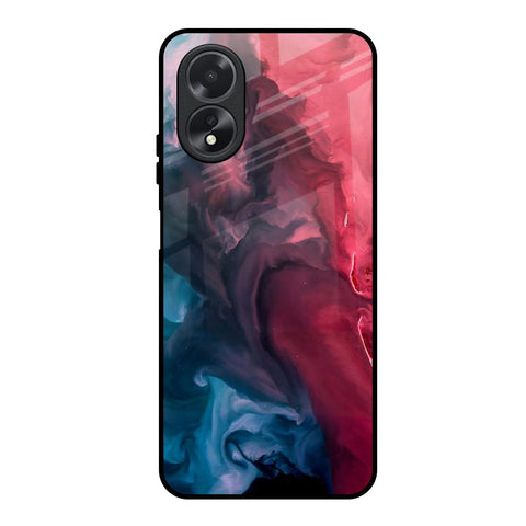 Blue & Red Smoke Glossy Case for Oppo A38