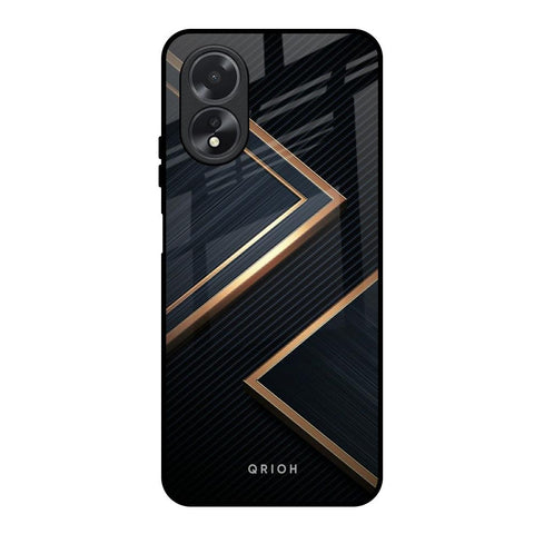 Sleek Golden & Navy Glossy Case for Oppo A38