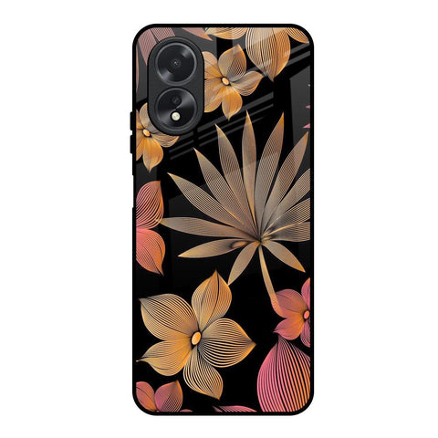 Lines Pattern Flowers Glossy Case for Oppo A38