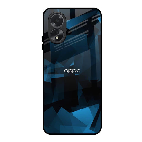 Polygonal Blue Box Glossy Case For Oppo A38