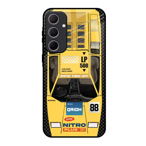 Yellow Racing Car Glossy Case for Samsung Galaxy A35 5G