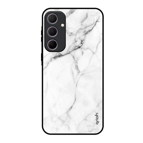 Modern White Marble Glossy Case for Samsung Galaxy A35 5G