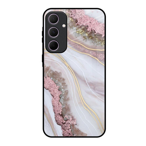 Pink & Gold Gllitter Marble Glossy Case for Samsung Galaxy A35 5G