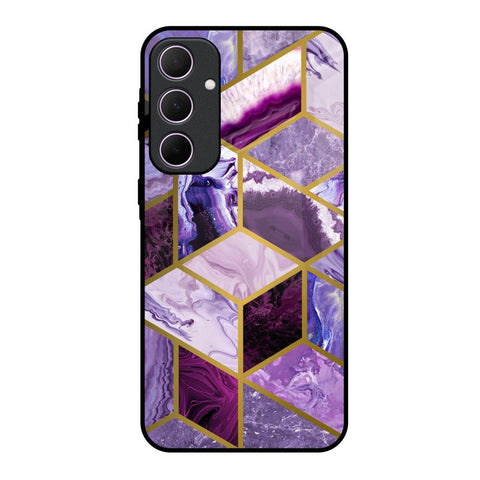 Purple Rhombus Marble Glossy Case for Samsung Galaxy A35 5G