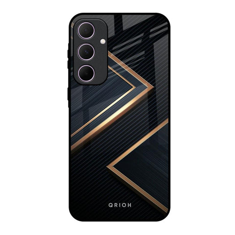 Sleek Golden & Navy Glossy Case for Samsung Galaxy A35 5G