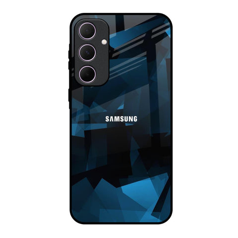 Polygonal Blue Box Glossy Case For Samsung Galaxy A35 5G