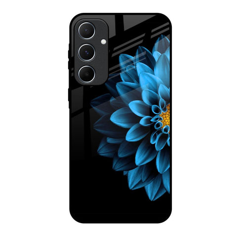 Half Blue Flower Glossy Case for Samsung Galaxy A55 5G