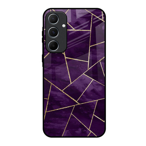 Geometric Purple Glossy Case For Samsung Galaxy A55 5G