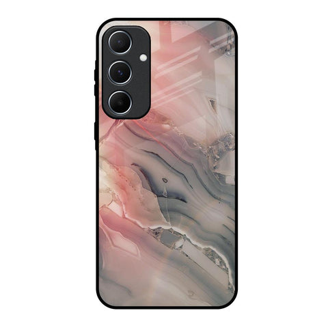 Pink And Grey Marble Glossy Case For Samsung Galaxy A55 5G