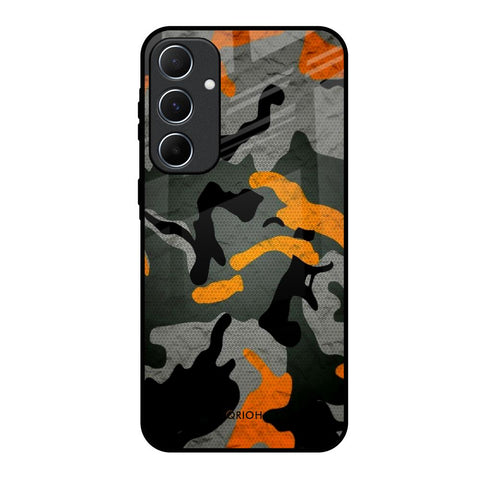 Camouflage Orange Glossy Case For Samsung Galaxy A55 5G