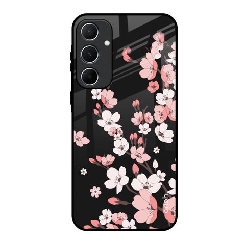 Black Cherry Blossom Glossy Case for Samsung Galaxy A55 5G