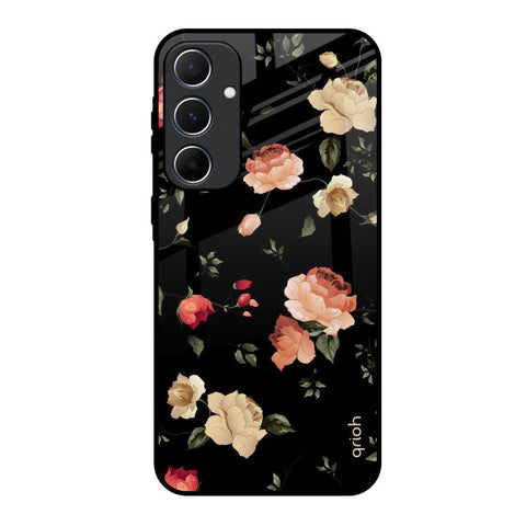 Black Spring Floral Glossy Case for Samsung Galaxy A55 5G