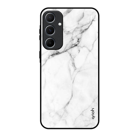 Modern White Marble Glossy Case for Samsung Galaxy A55 5G