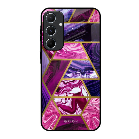 Electroplated Geometric Marble Glossy Case for Samsung Galaxy A55 5G