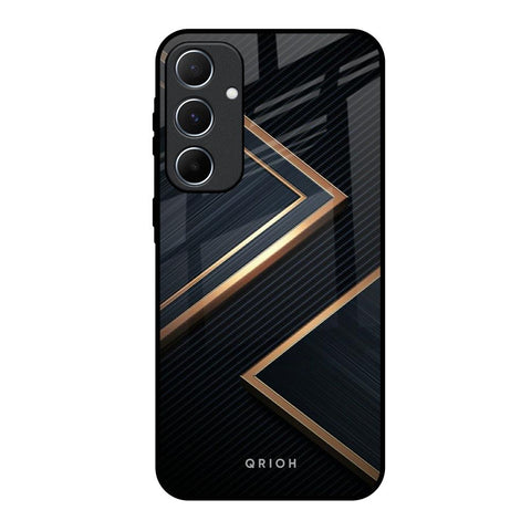 Sleek Golden & Navy Glossy Case for Samsung Galaxy A55 5G