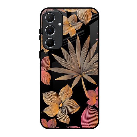 Lines Pattern Flowers Glossy Case for Samsung Galaxy A55 5G