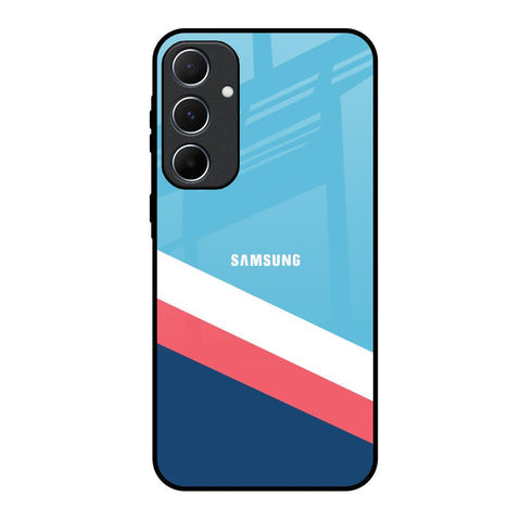 Pink & White Stripes Glossy Case For Samsung Galaxy A55 5G