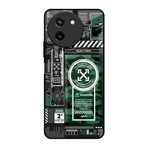 Green Camo Circuit Glossy Case for Vivo T3X 5G