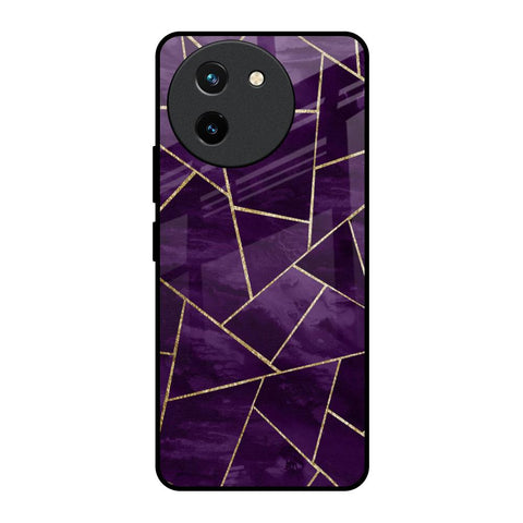Geometric Purple Glossy Case For Vivo T3X 5G