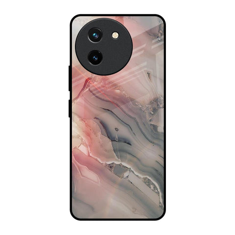 Pink And Grey Marble Glossy Case For Vivo T3X 5G