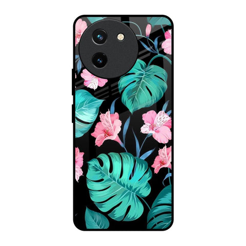 Tropical Leaves & Pink Flowers Glossy Case for Vivo T3X 5G