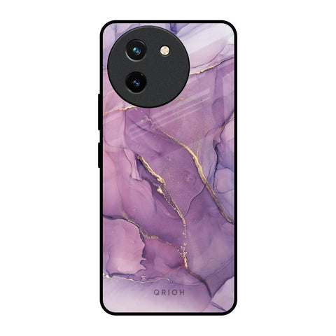 Purple Gold Marble Glossy Case for Vivo T3X 5G