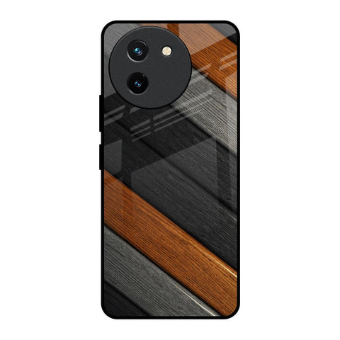 Tri Color Wood Glossy Case for Vivo T3X 5G
