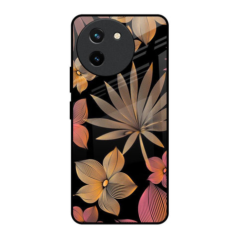 Lines Pattern Flowers Glossy Case for Vivo T3X 5G
