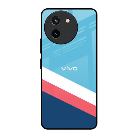 Pink & White Stripes Glossy Case For Vivo T3X 5G